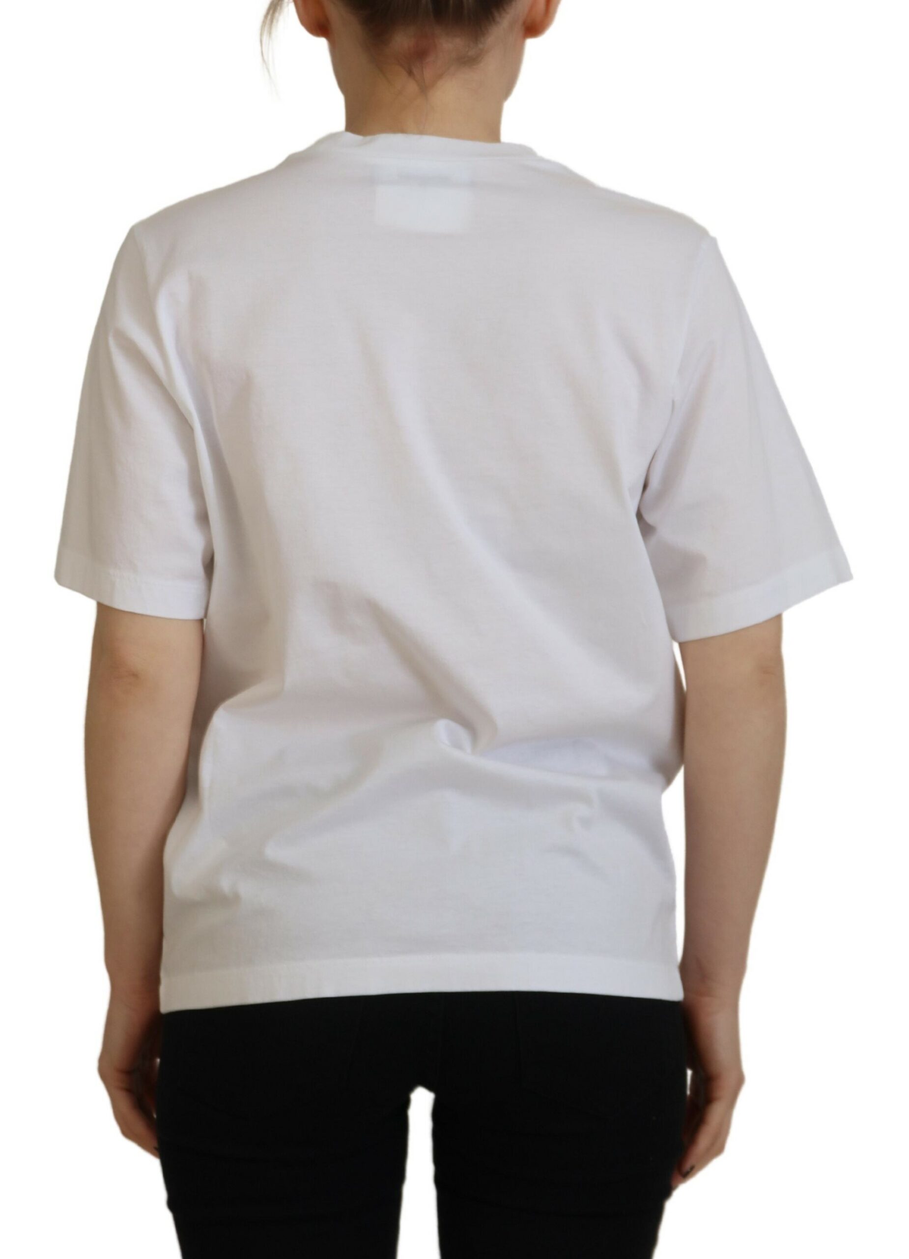 Белая хлопковая блестящая футболка Icon East Tee с круглым вырезом Dsquared2 — фото 3