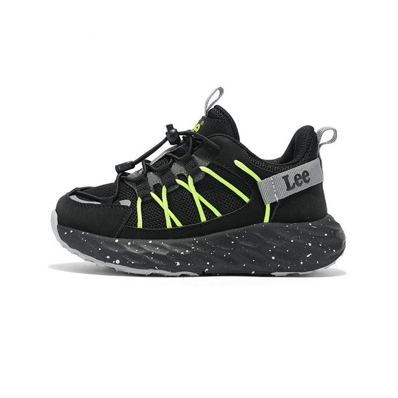 

Амортизация устойчивость к истиранию дышащий противоскользящий анти-удар низкий верх детские повседневные кроссовки Lee, черный