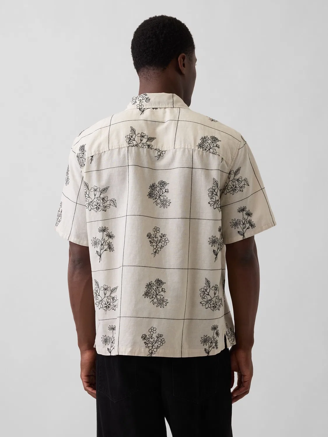 Рубашка из льна и хлопка, Relaxed Straight-Hem Gap, кремовый — фото 2