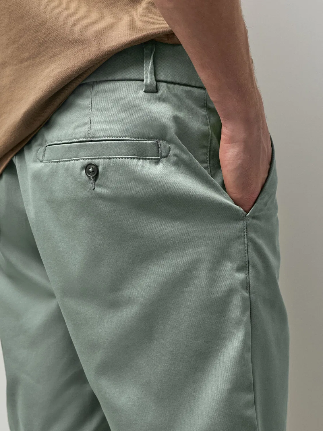 Шорты чинос, Slim Fit Next, зеленый шалфей — фото 3