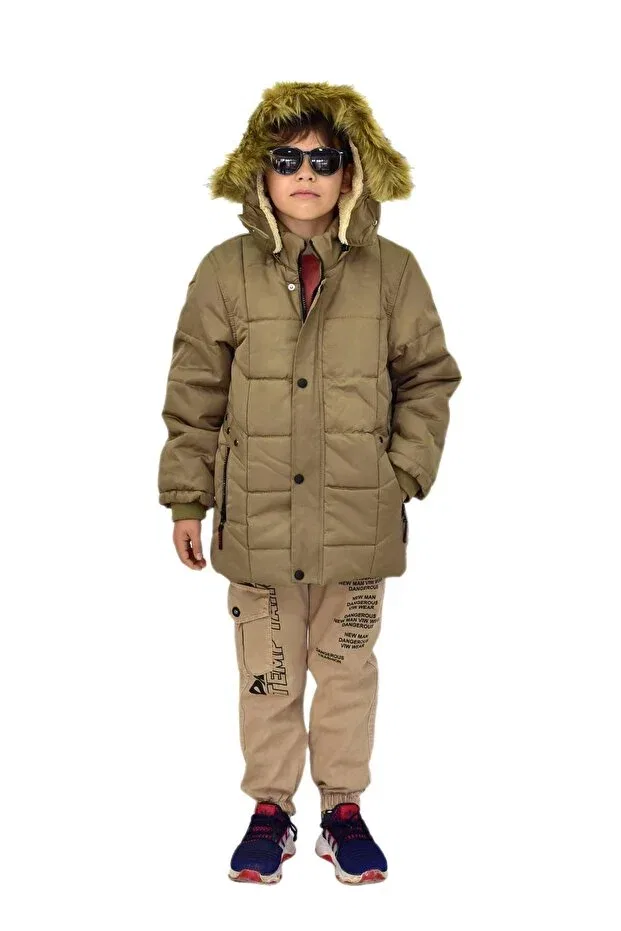 Детское пальто для девочек с капюшоном bs-2014 Baglan, Mink