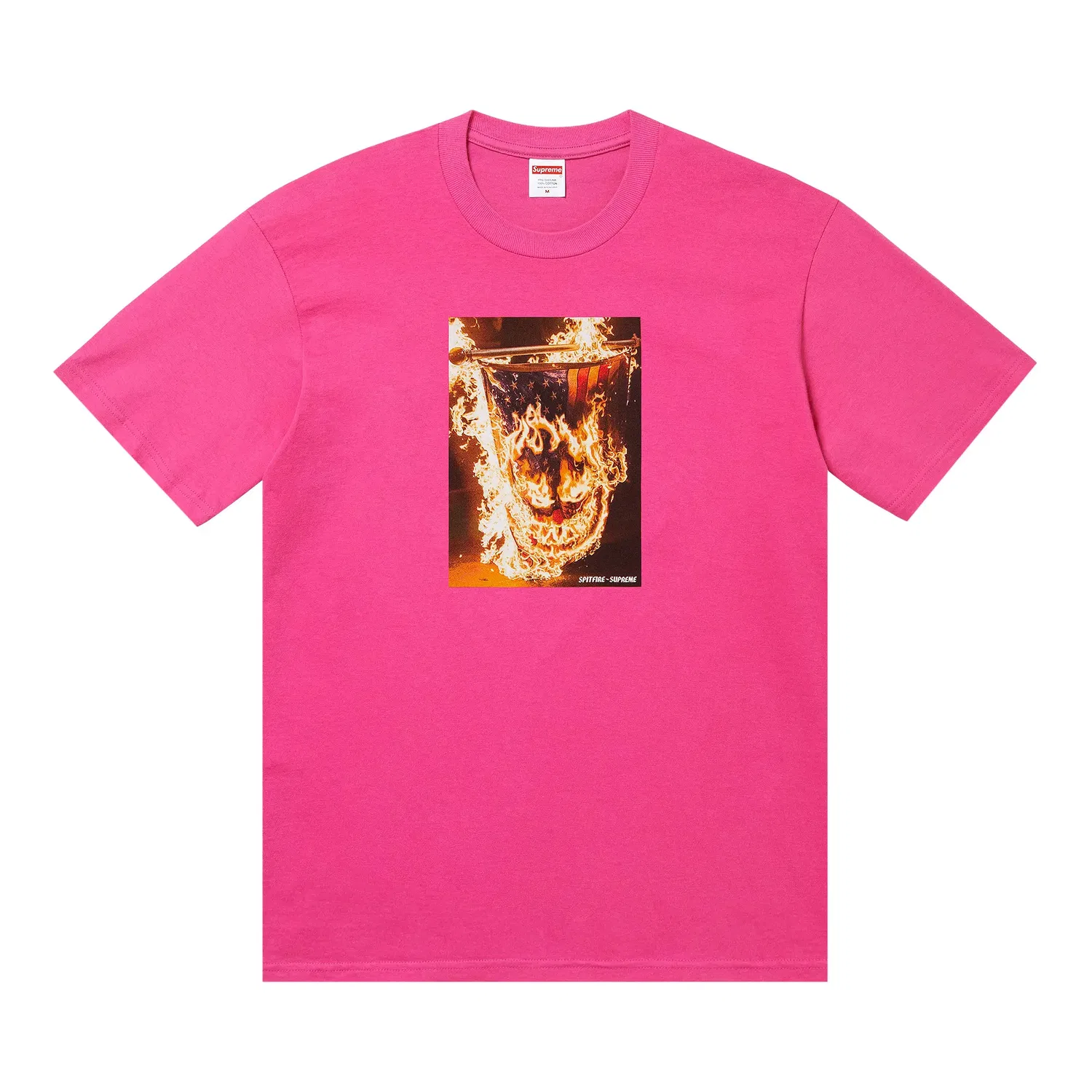 Футболка Supreme x Spitfire Flag Tee цвета фуксии, розовый