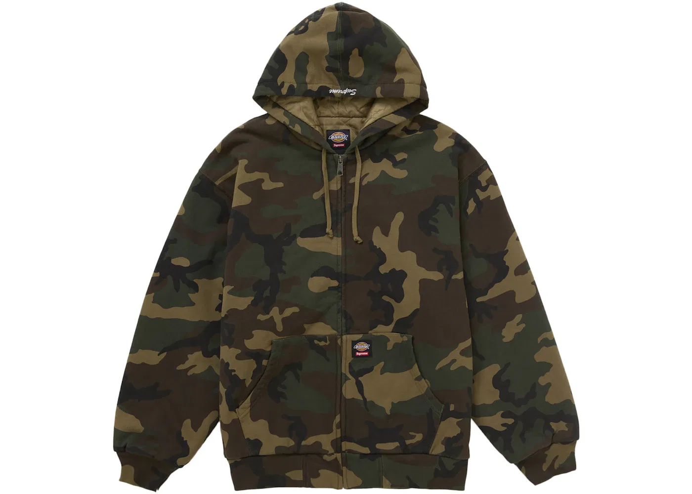 Мужская куртка-худи на молнии с подкладкой Woodland Camo Supreme