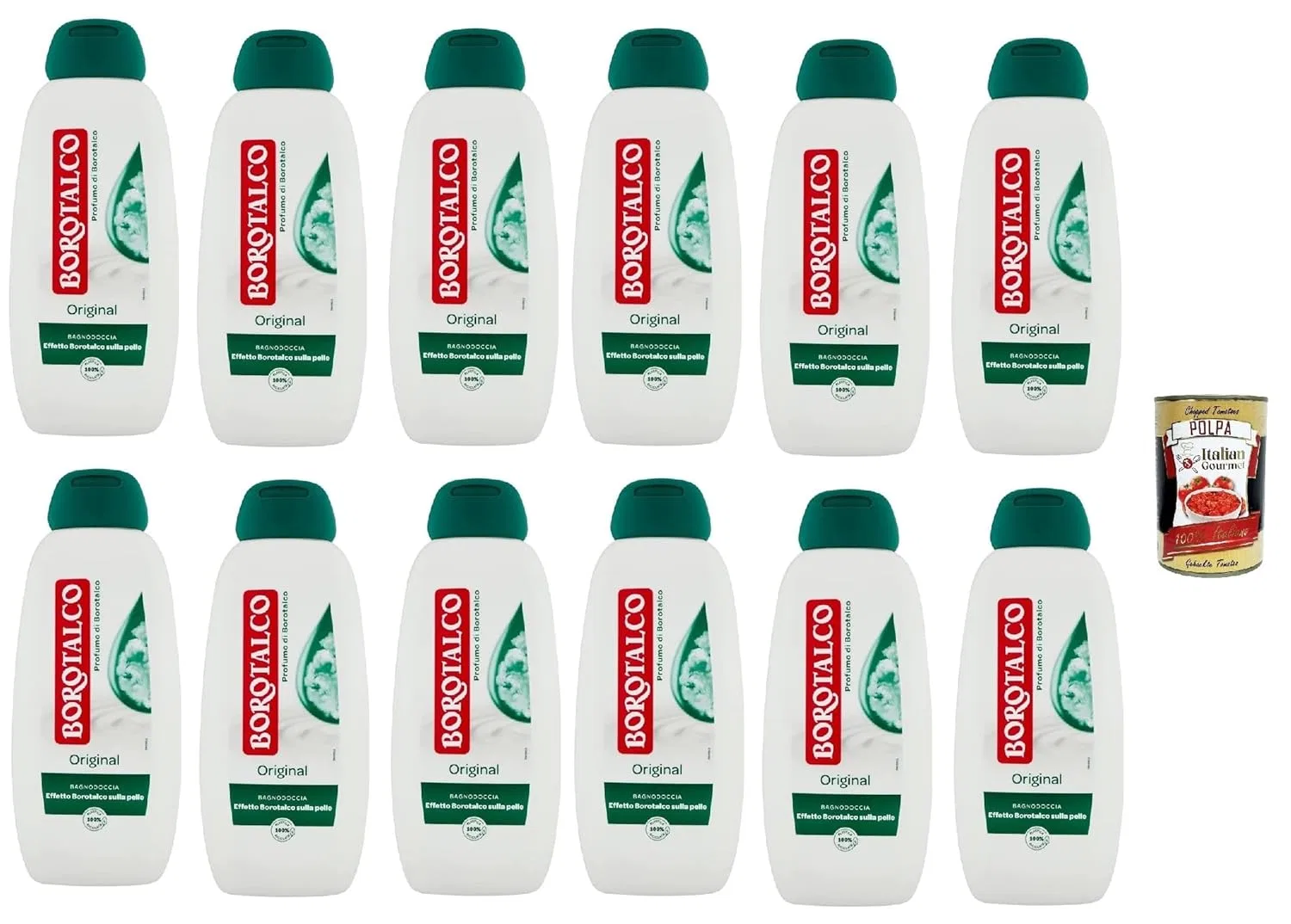 Гель для душа с ароматом Borotalco, Italian Gourmet E.R., набор 12 x 450 мл + 400 г томатной мякоти, Classico