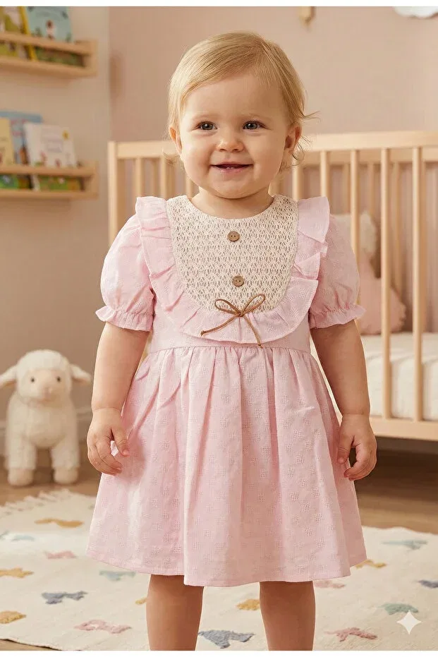 Детское платье для девочек хлопковое Mini Baray, Light Pink
