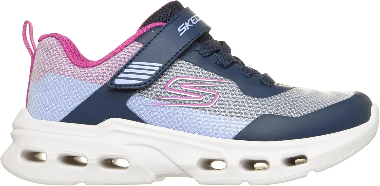 Детские кроссовки для девочек Glide Step Drift Skechers, Navy Textile/Multi Trim — фото 4