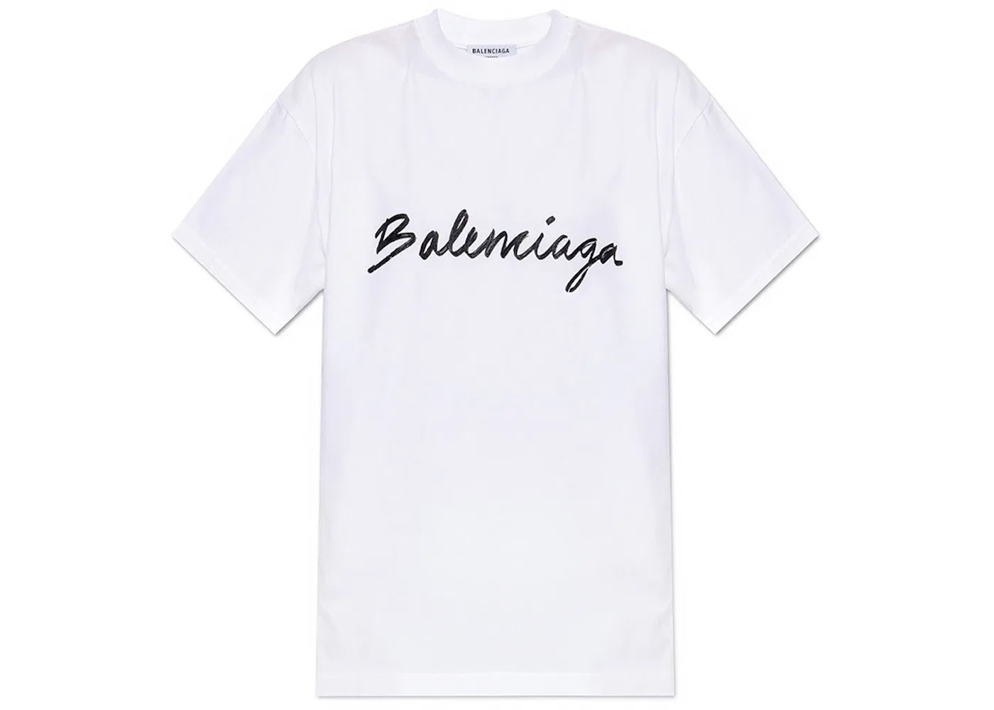 Женская футболка с принтом Script Logo Balenciaga, White/Black