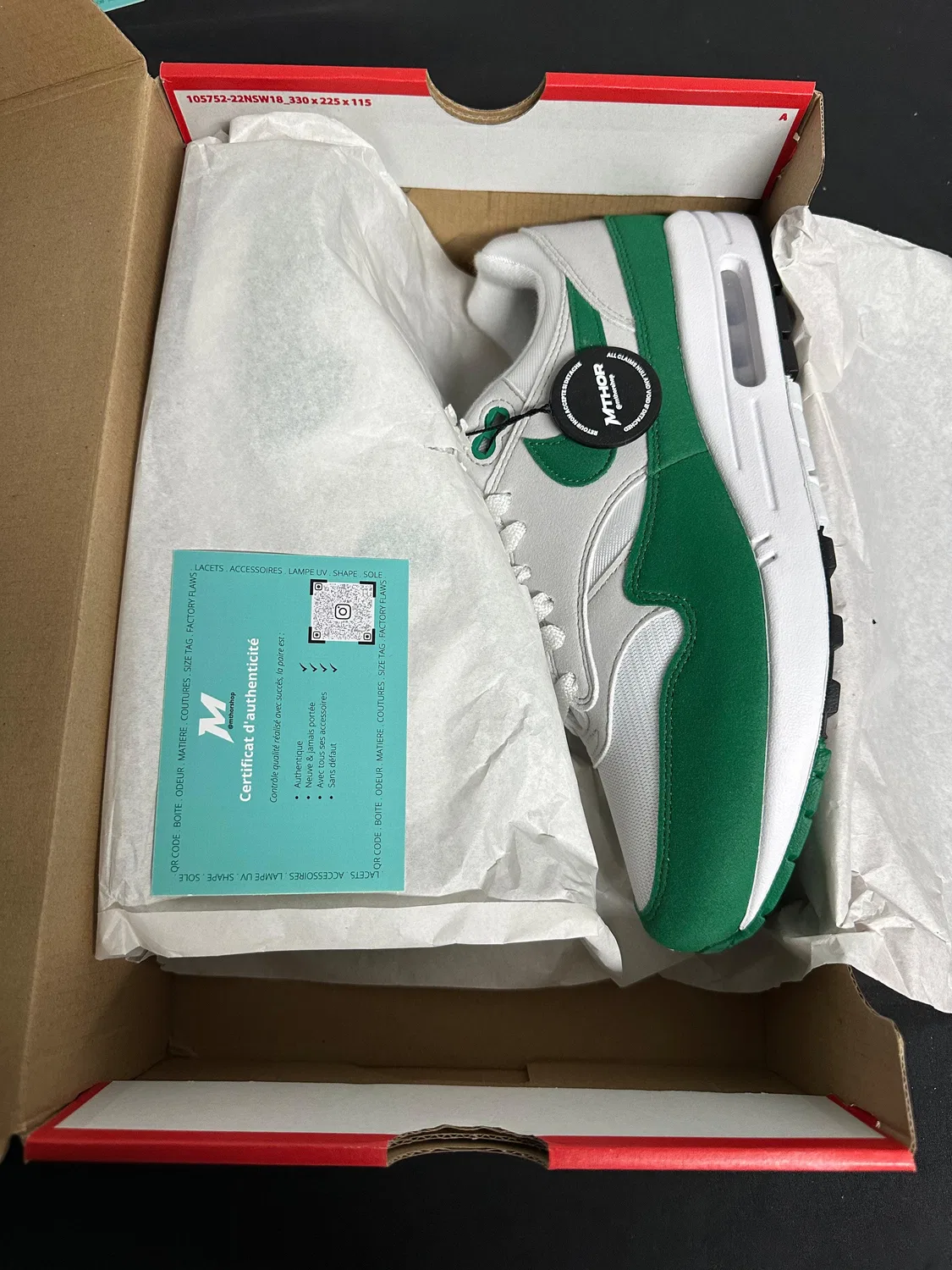 Детские кроссовки с амортизацией Air Max 1 '87 Malachite Nike, Schwarz — фото 2