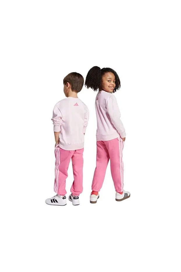 Детский спортивный комплект для девочек с принтом Adidas, Pink — фото 4