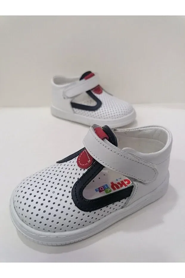 Детские туфли для девочек кожаные с ортопедической подошвой Özgür Kids, White — фото 4
