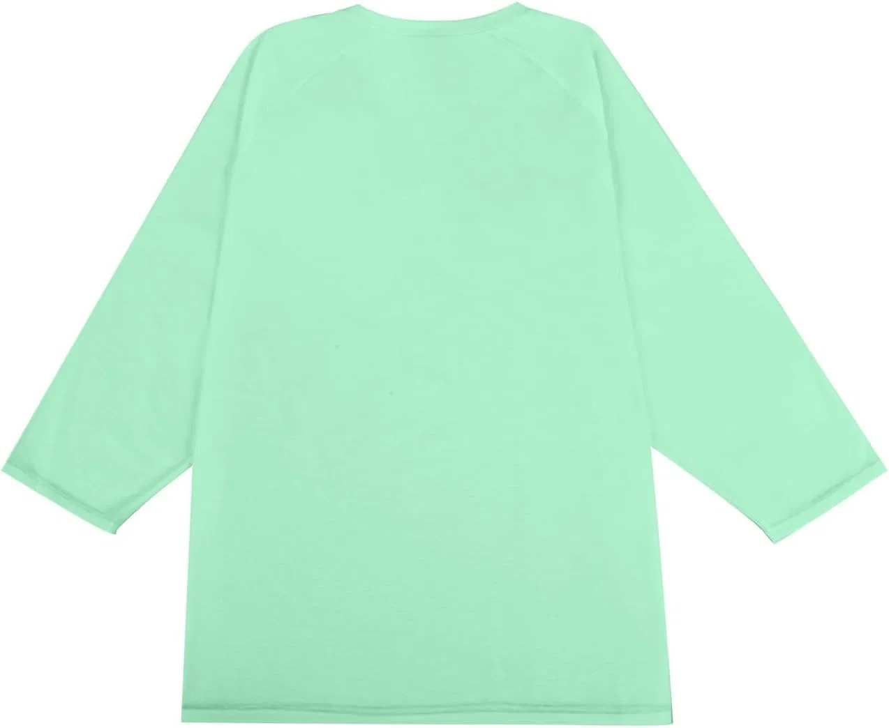 Мужская свободная футболка с длинным рукавом 3/4, Light Green — фото 4