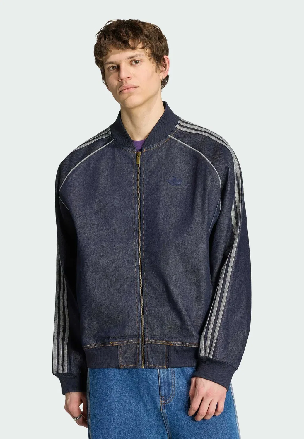 Спортивная куртка из денима Sst adicolor - джинсовая куртка Adidas Originals, Indigo Denim