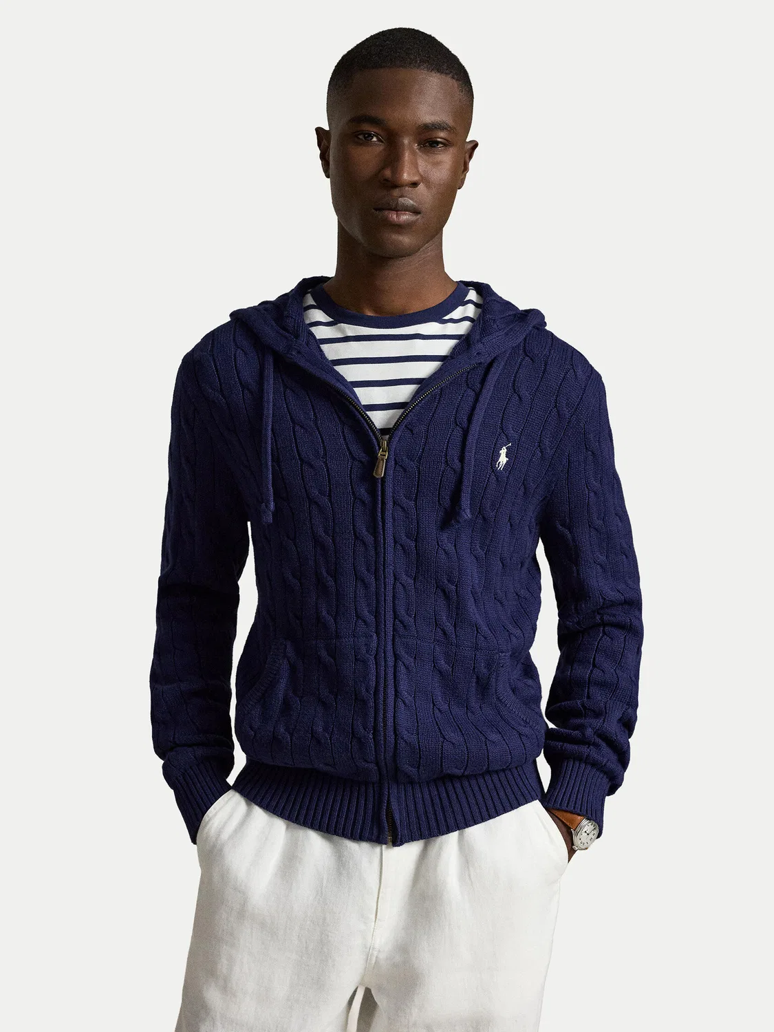 Мужской кардиган стандартного кроя Polo Ralph Lauren, темно-синий
