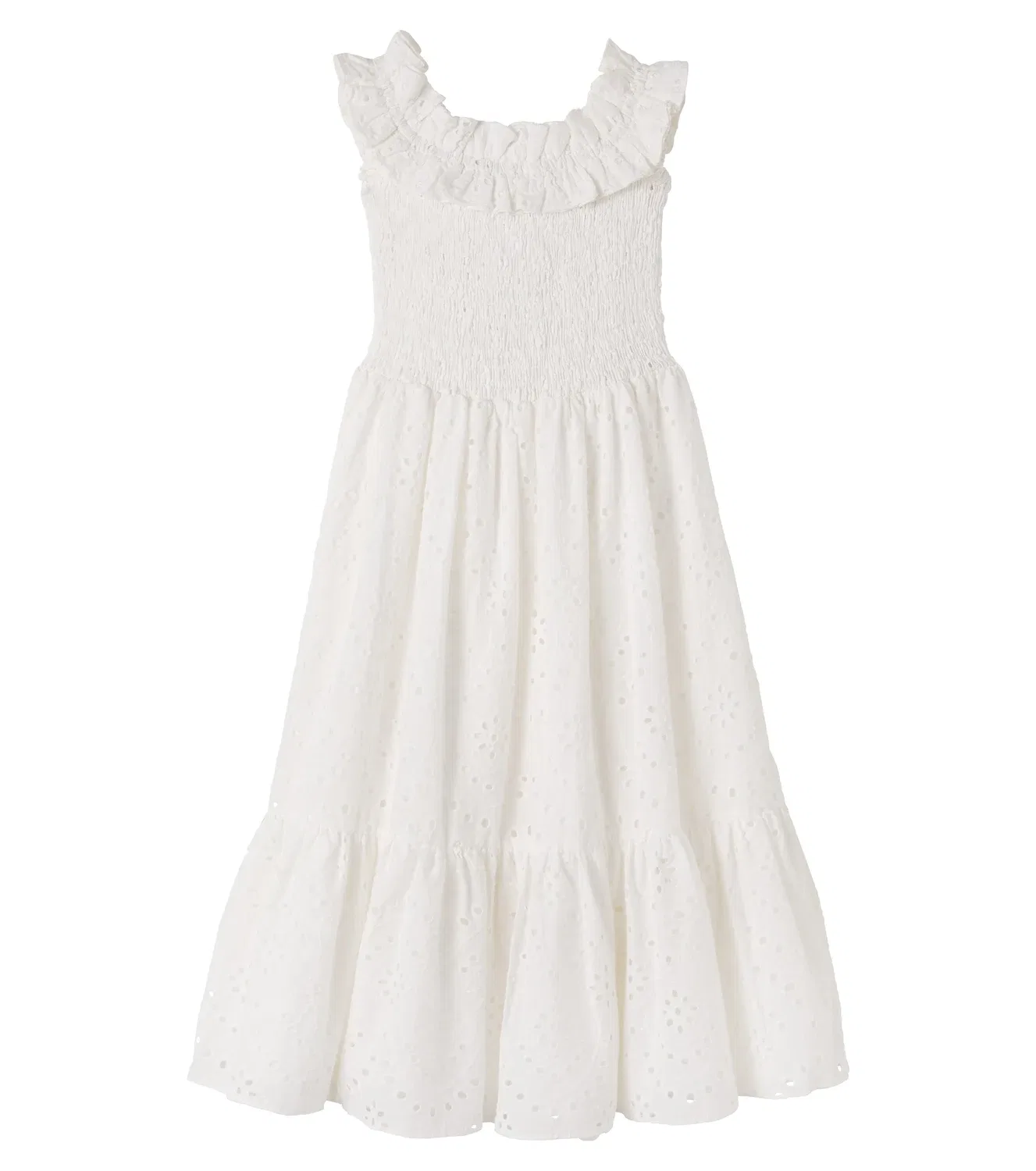 Платье хлопковое Сюзанна Poupette St Barth Kids, белый