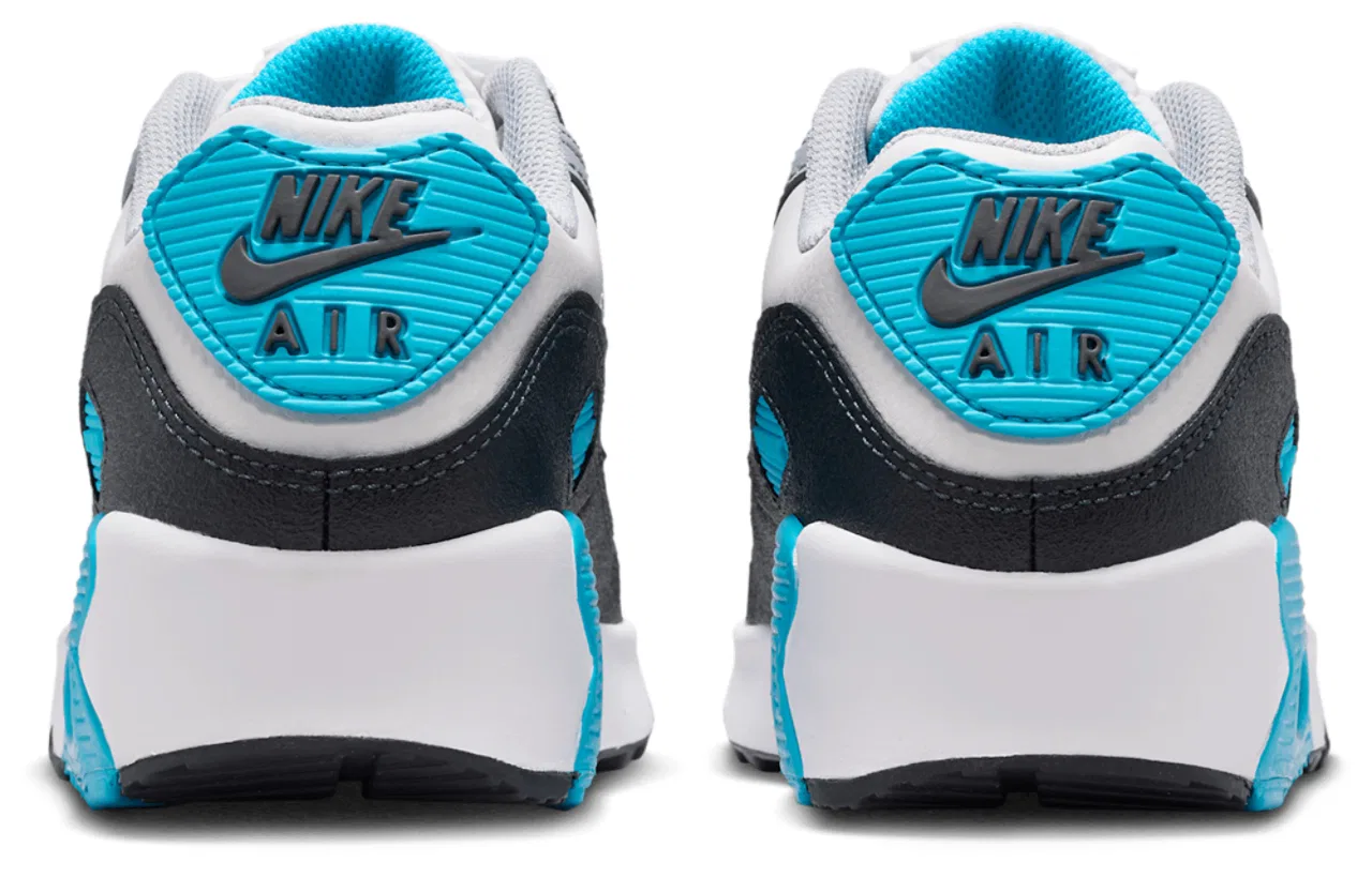 Кроссовки для мальчиков Air Max 90 Nike, цвет Platinum Tint/Iron Grey/Blue Lightning — фото 3
