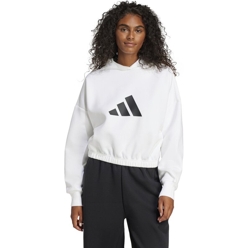 Hoodie Future Icons с логотипом из 3 полос Adidas, белый — фото 2