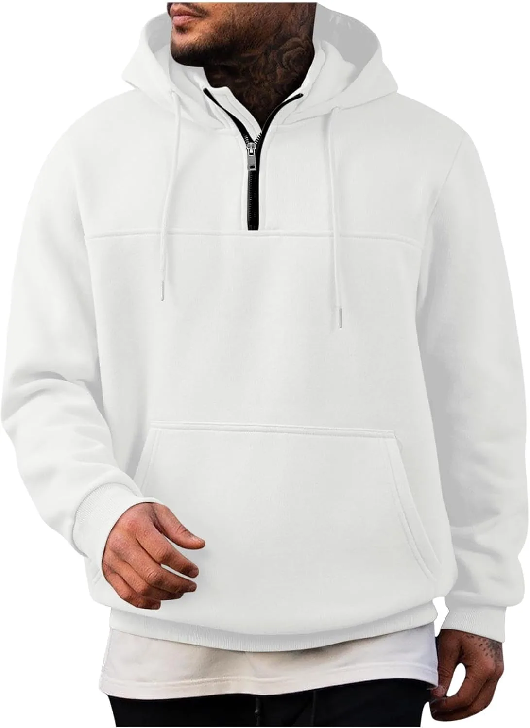 

Bidobigo мужская толстовка с молнией на четверть, флисовая, оверсайз Bidobibo