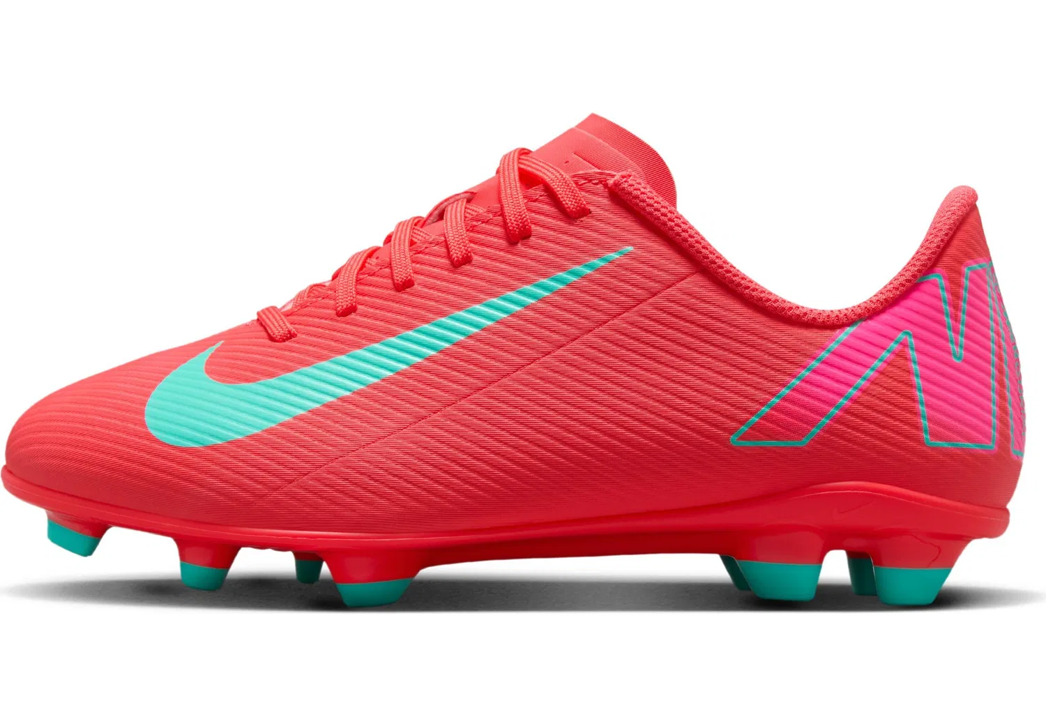 Детские бутсы для мальчиков с шипами Jr. Mercurial Vapor 16 Club NIKE, Ember Glow Aurora Green