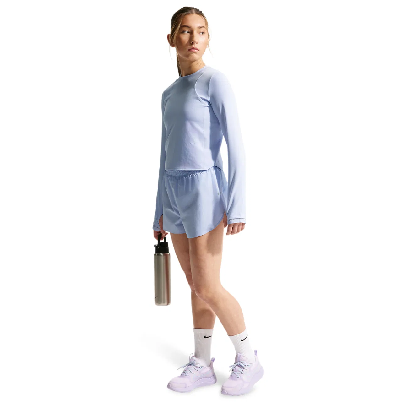 Футболка с длинным рукавом DriFit Ribbed Nike, цвет Ghost — фото 3