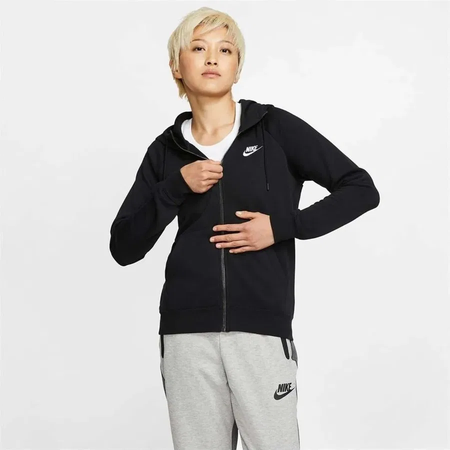 Женский свитшот с капюшоном Essential Fleece Nike, Черный — фото 3