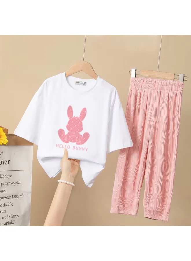 Комплект детский с коротким рукавом мягкий Jeanswest, розовый — фото 2
