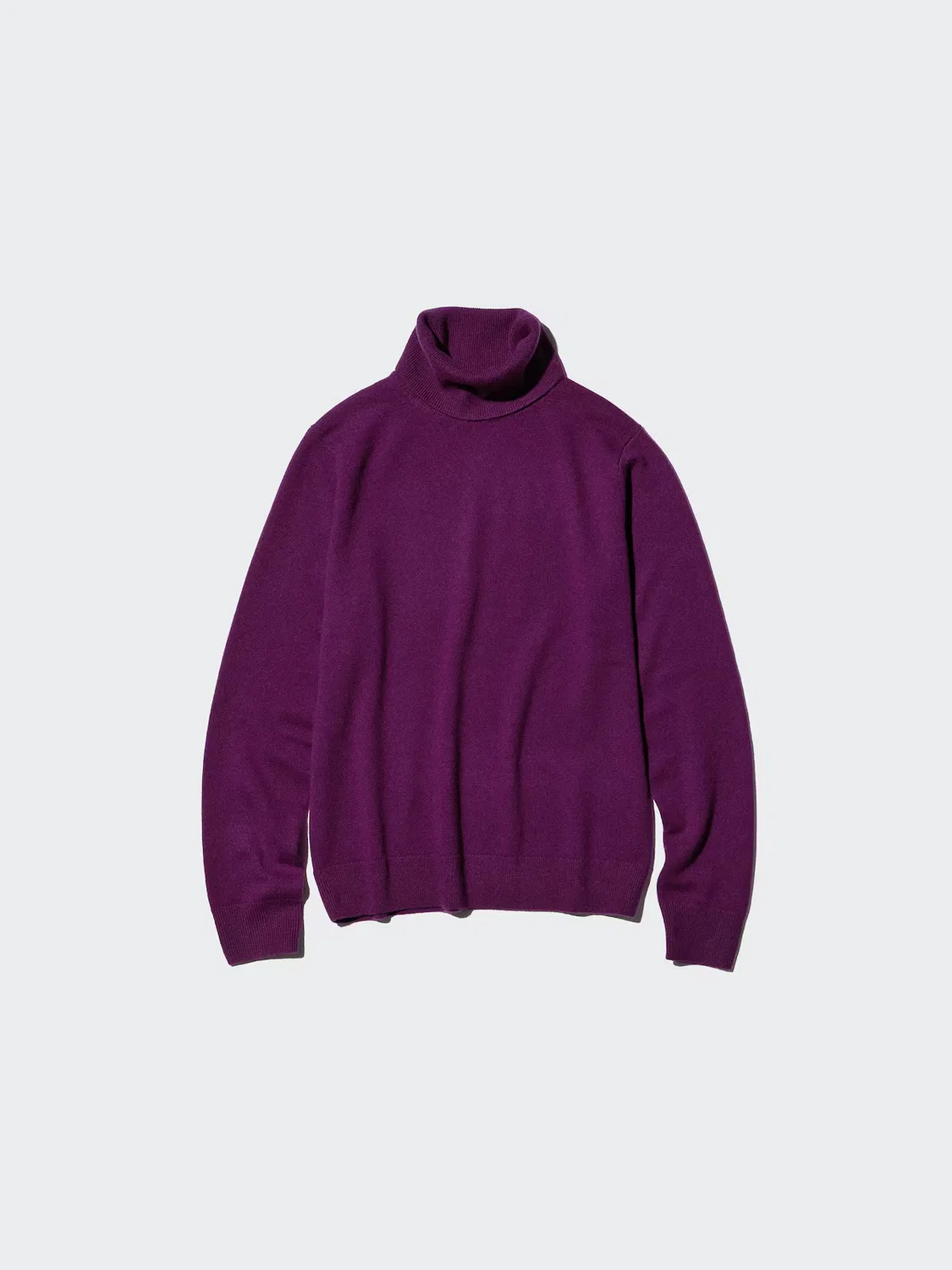 Кашемировый свитер с высоким воротником Uniqlo, фиолетовый