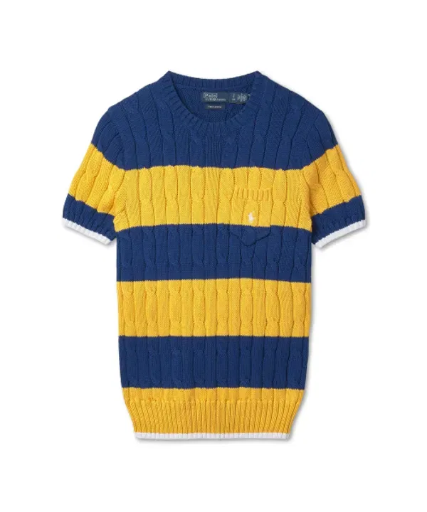 Свитер поло с узором кейбл, Polo Ralph Lauren, белый