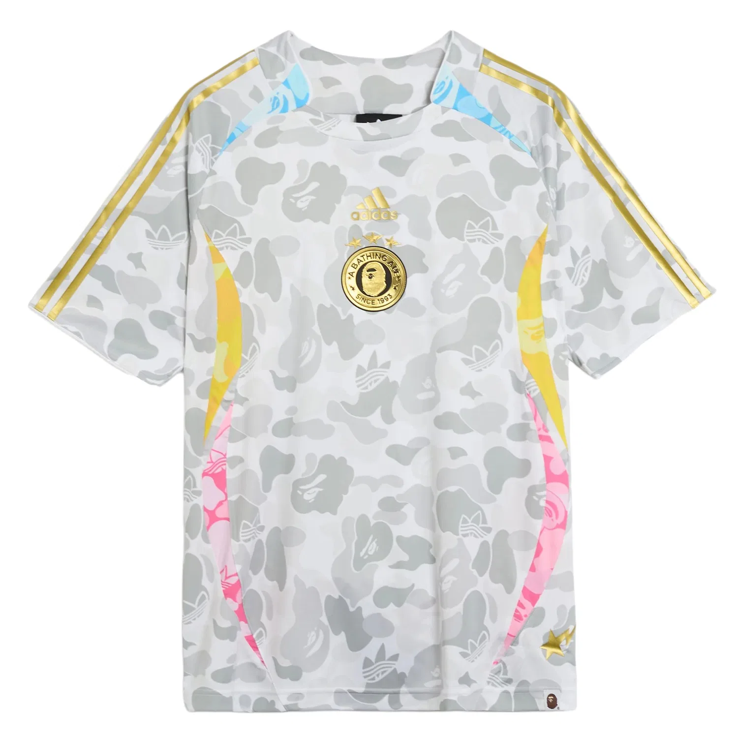 Мужская футболка с принтом Adidas Originals, Gray White/Gold/Pink