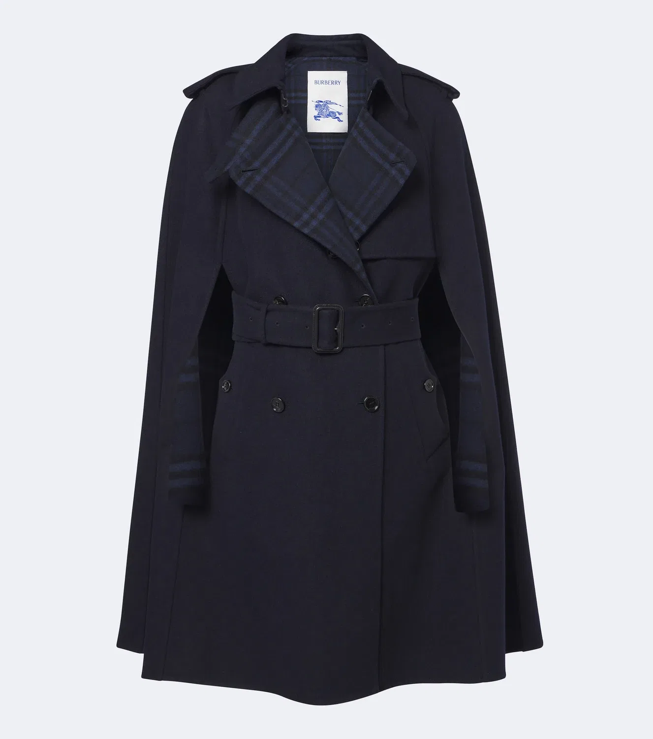 Пальто однобортное шерстяное Burberry, Navy Navy Check
