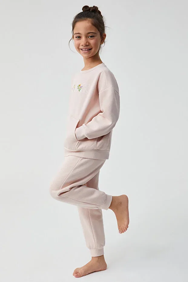 Детский комплект спортивного костюма для девочек хлопковый Dream active tracksuit set Penyemood, Powder Pink — фото 2