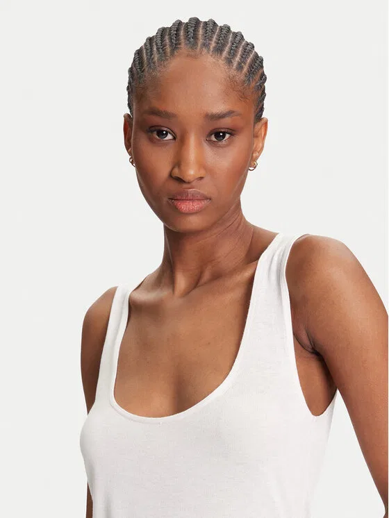 Топ regular fit Calvin Klein, кремовый — фото 4