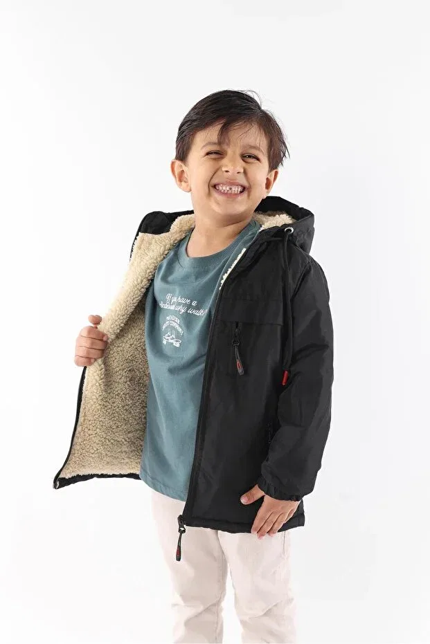 Детское зимнее пальто для девочек с длинным рукавом Basics Abillita, Black