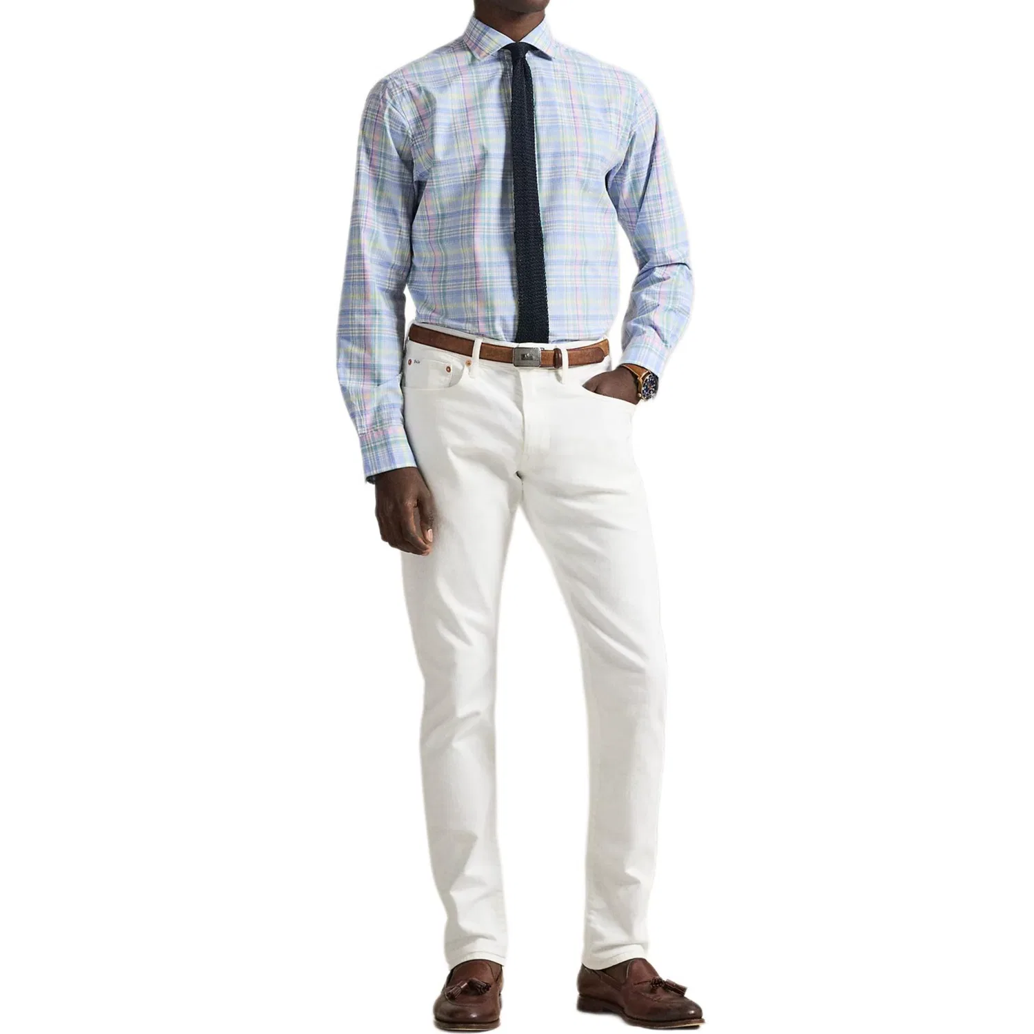 Мужская рубашка с клетчатым принтом Polo Ralph Lauren, Blue Pink Multicolor — фото 3