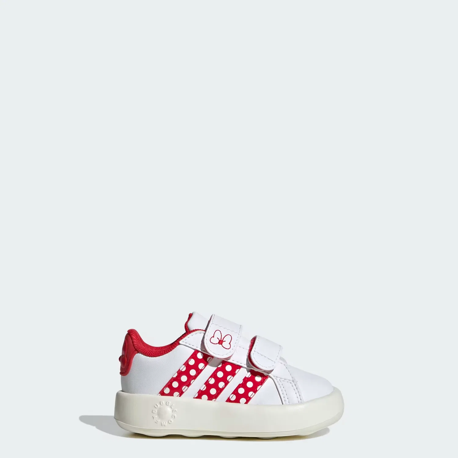 Детские кроссовки с застежкой-липучкой Disney Minnie Mouse Grand Court Adidas Sportswear, белый/рубиновый/молочный