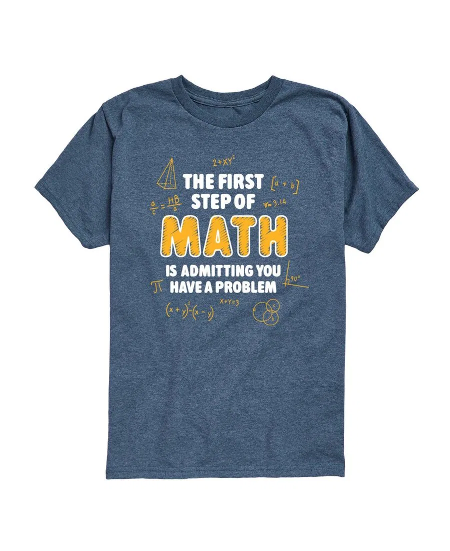 Футболка с коротким рукавом для мальчика с принтом The First Step Of Math Hybrid, Heather Blue