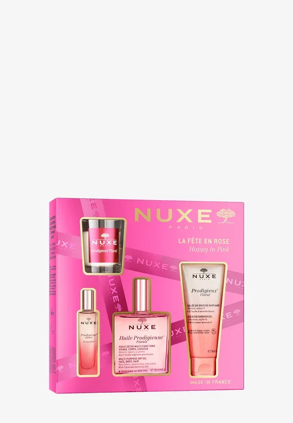Набор косметики, Huile Prodigieuse Florale 100 мл, Prodigieux Floral le parfum 15 мл, Prodigieux Floral Scented Shower Gel 100 мл, Nuxe, Pink