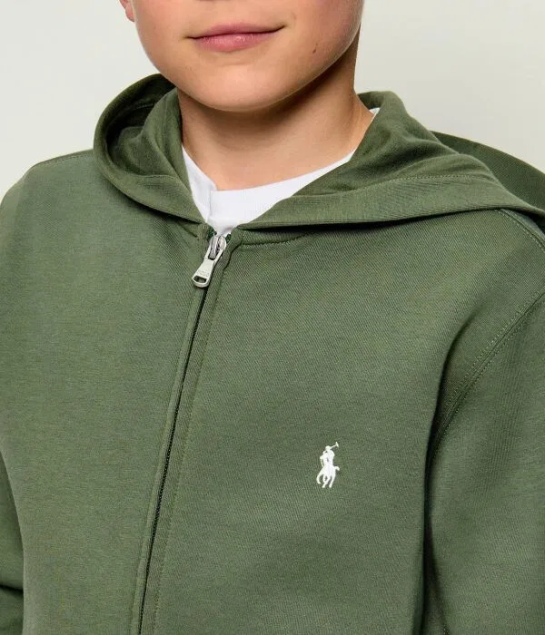 Детское худи с капюшоном Polo Ralph Lauren, зеленый — фото 4