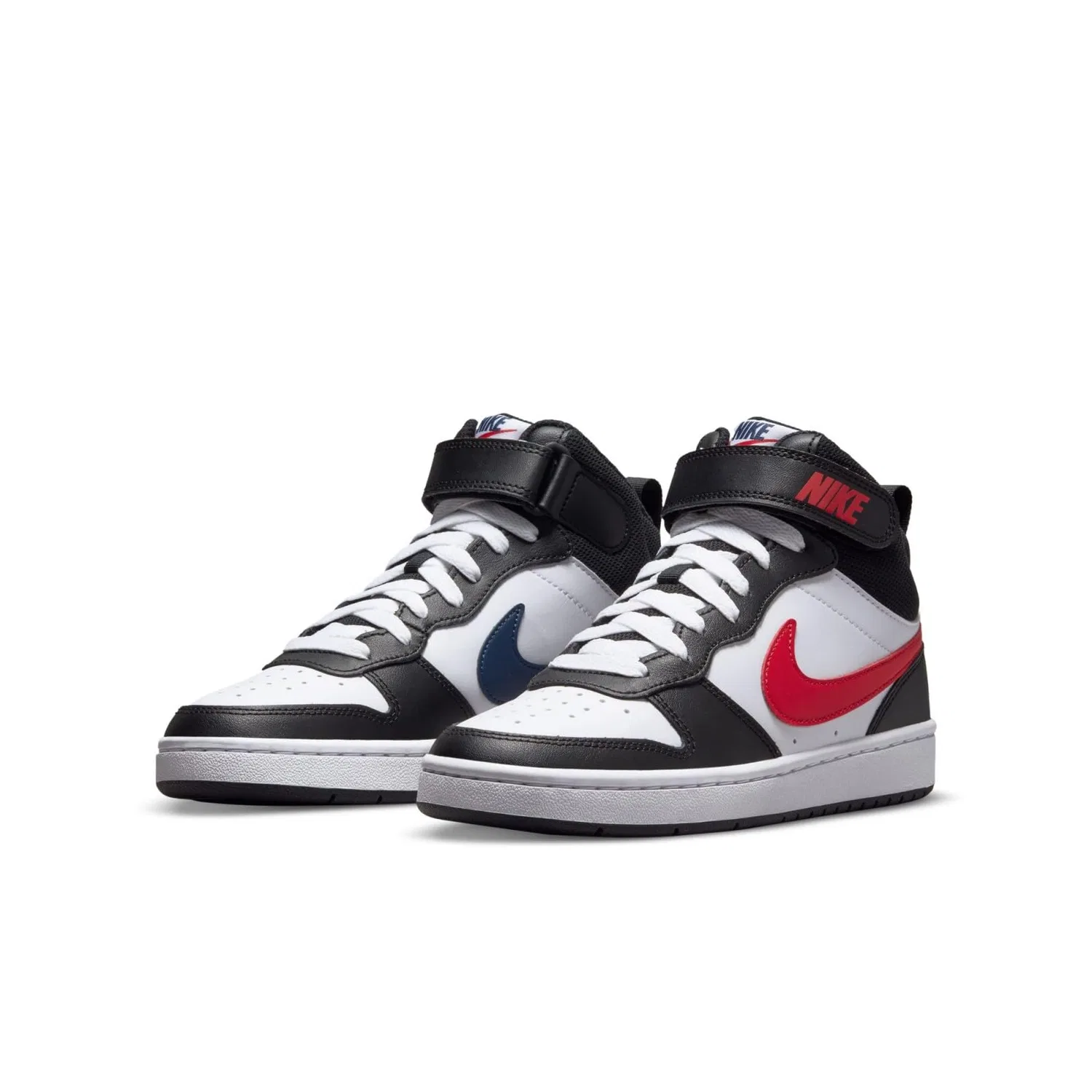 Детские кроссовки высокие Nike Court Borough Mid 2, White University Red White Bla — фото 3