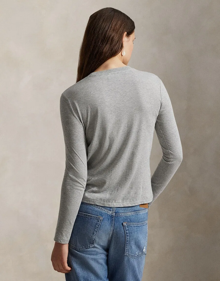 Футболка Polo Ralph Lauren серого цвета — фото 3
