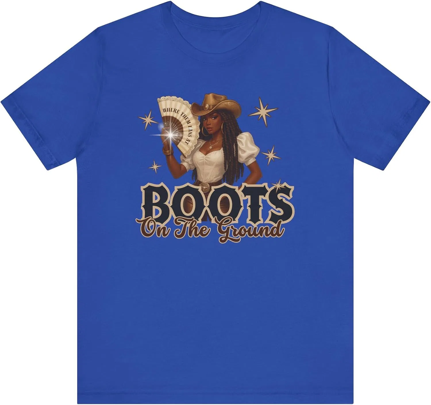 Женская футболка с принтом Boots On The Ground, True Royal