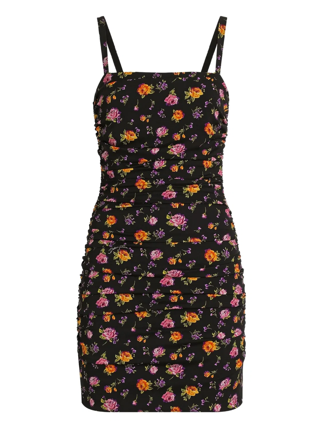 Мини-платье из шелка, черное Dolce & Gabbana, черный