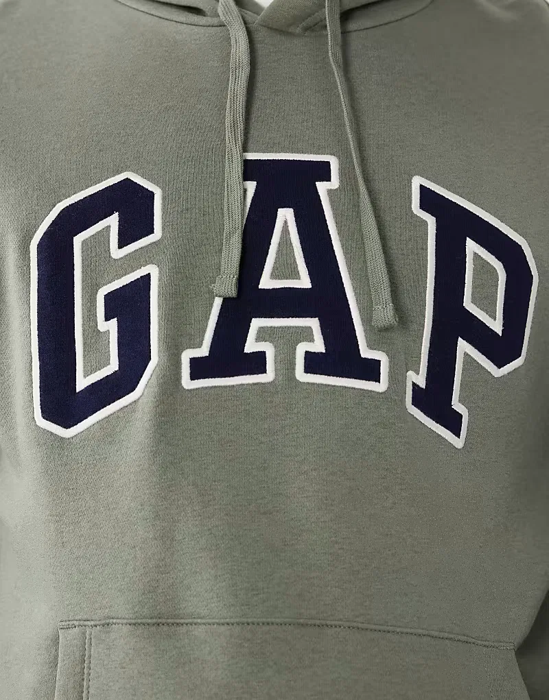 Толстовка с логотипом GAP, надеваемая через голову, светло-хаки — фото 3