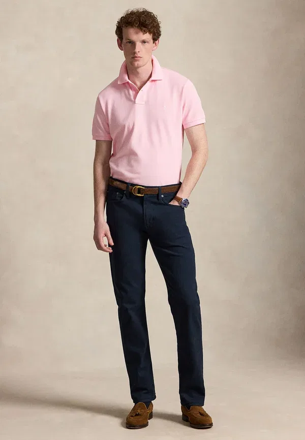 Футболка поло хлопковая The iconic mesh polo shirt Polo Ralph Lauren, Bath Pink, розовый — фото 2
