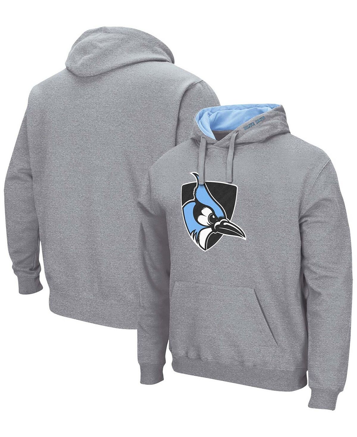 

Мужская толстовка с капюшоном heather grey johns hopkins blue jays arch и логотипом Colosseum, мульти
