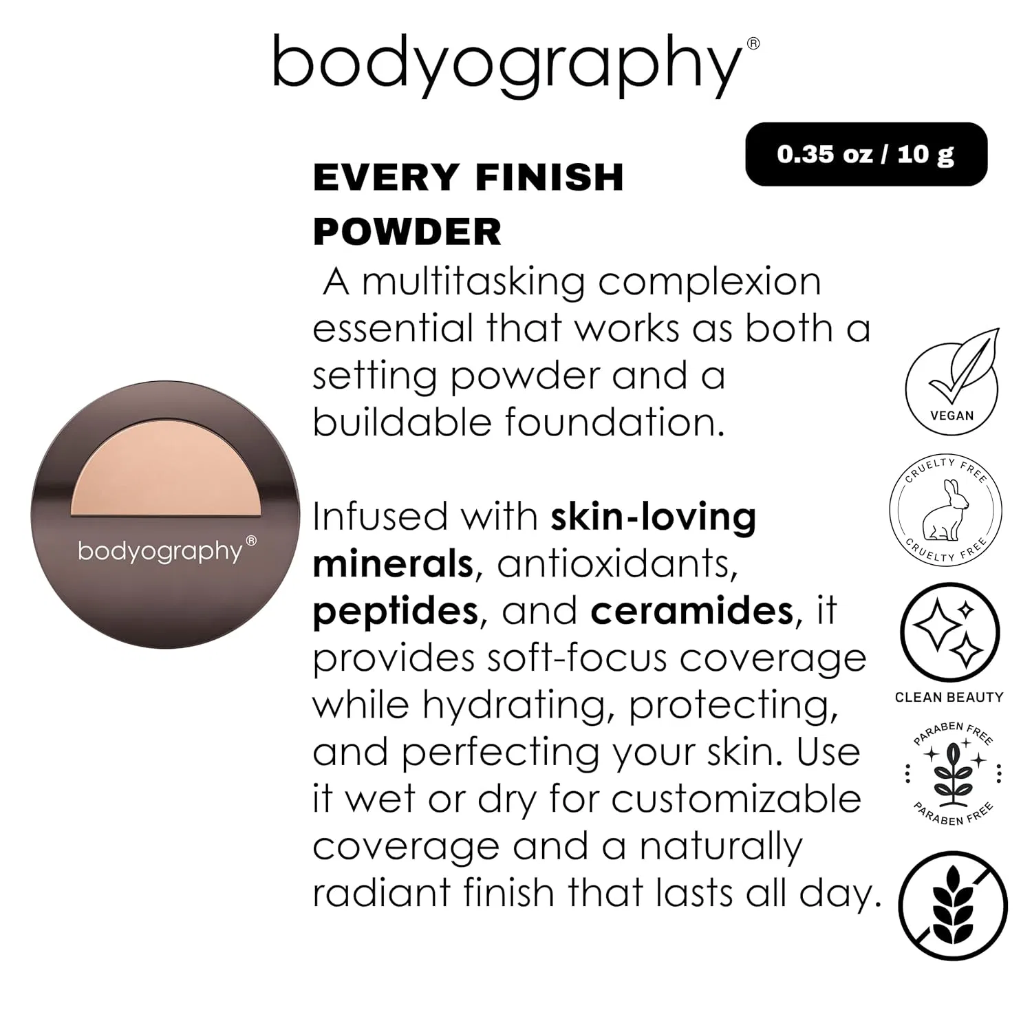 Пудра для лица Bodyography Every Finish Powder, 9.9 г, Cranberry — фото 4