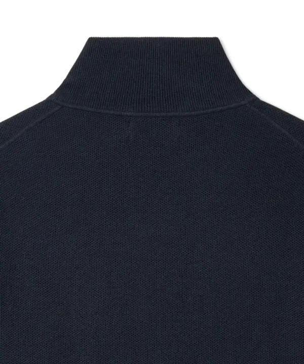 Свитер с полной застежкой-молнией из хлопка, Polo Ralph Lauren, темно-синий — фото 4