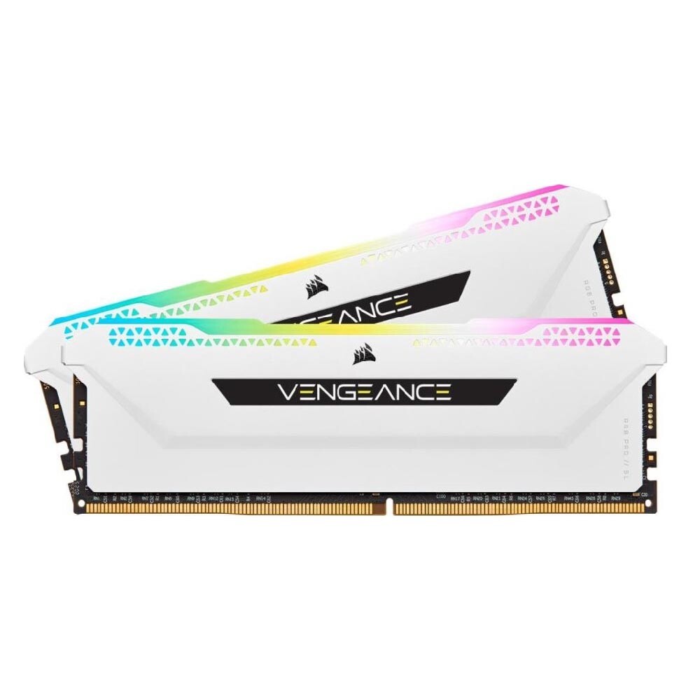 

Оперативная память Corsair Vengeance RGB Pro SL, 16 Гб DDR4 (2х8), 3600 МГц, CL18, CMH16GX4M2D3600C18W, белый