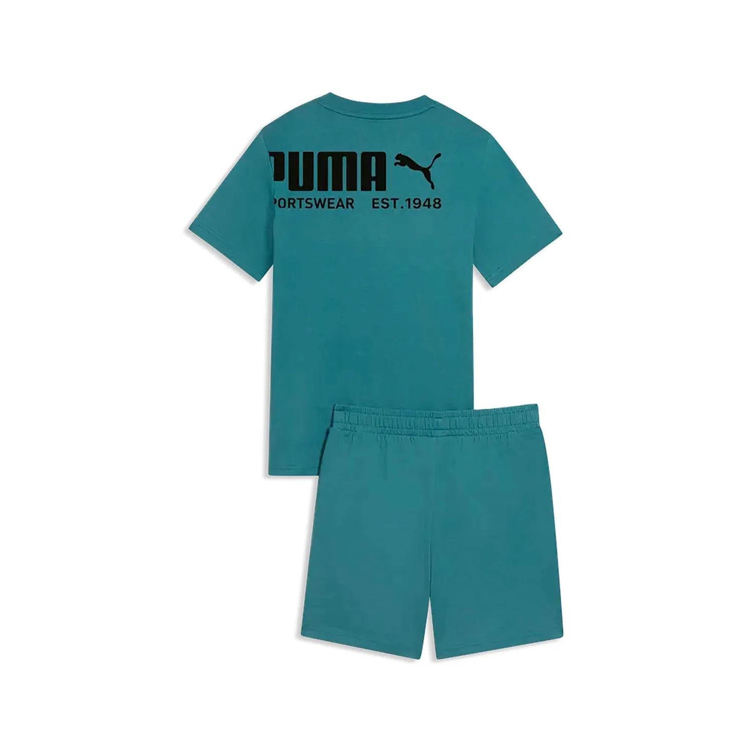 Детский спортивный комплект с принтом Sport Tee And Shorts Set B Puma, Green — фото 2