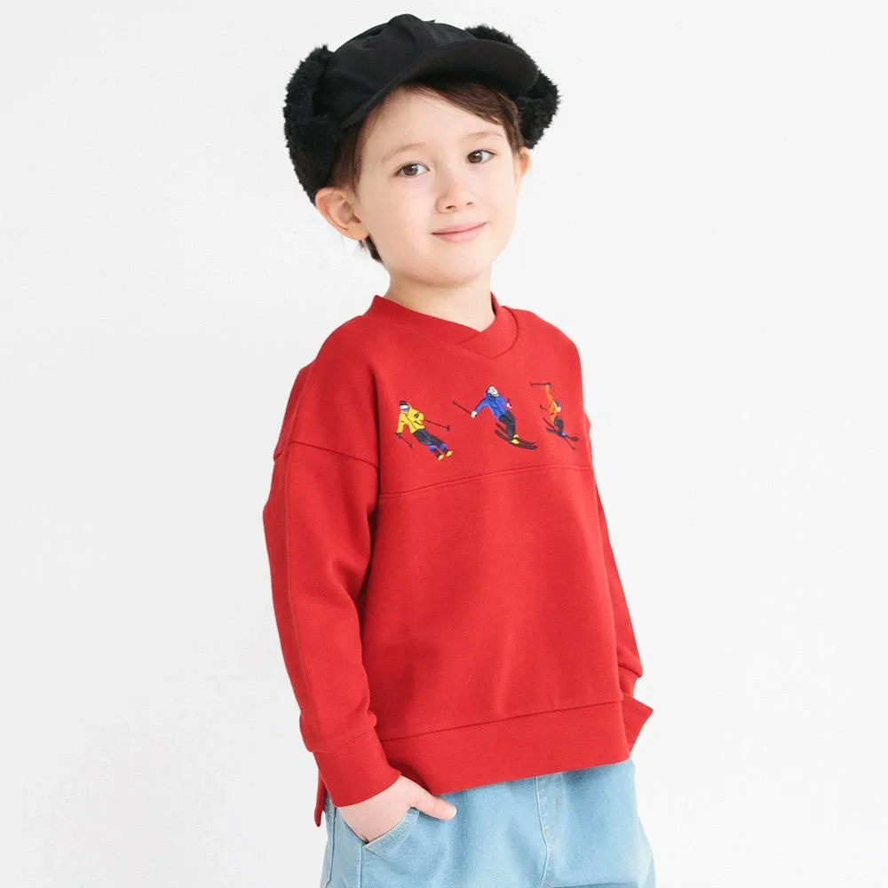 Зимняя спортивная толстовка с вышивкой Branshes, Red
