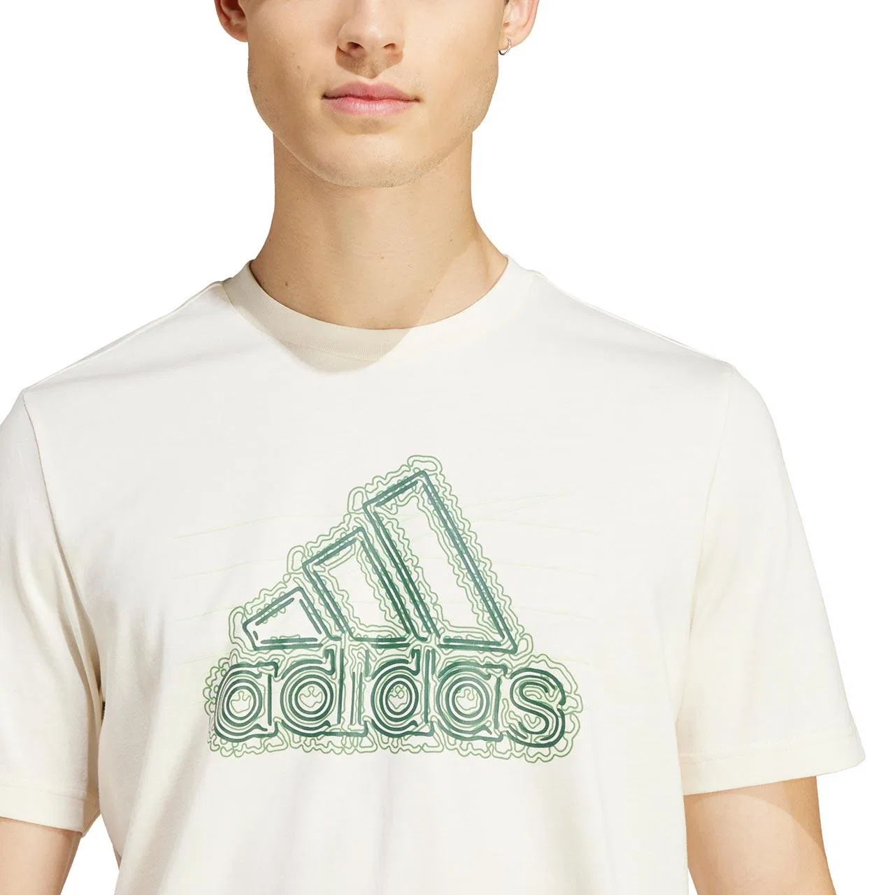 Мужская футболка с коротким рукавом Adidas IS2873, Цвет Cremefarben Grun Weiss — фото 4